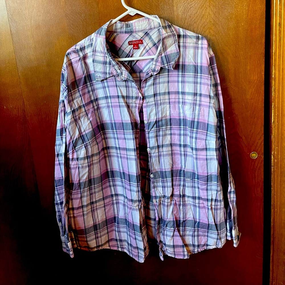 Purple Plaid Button Down